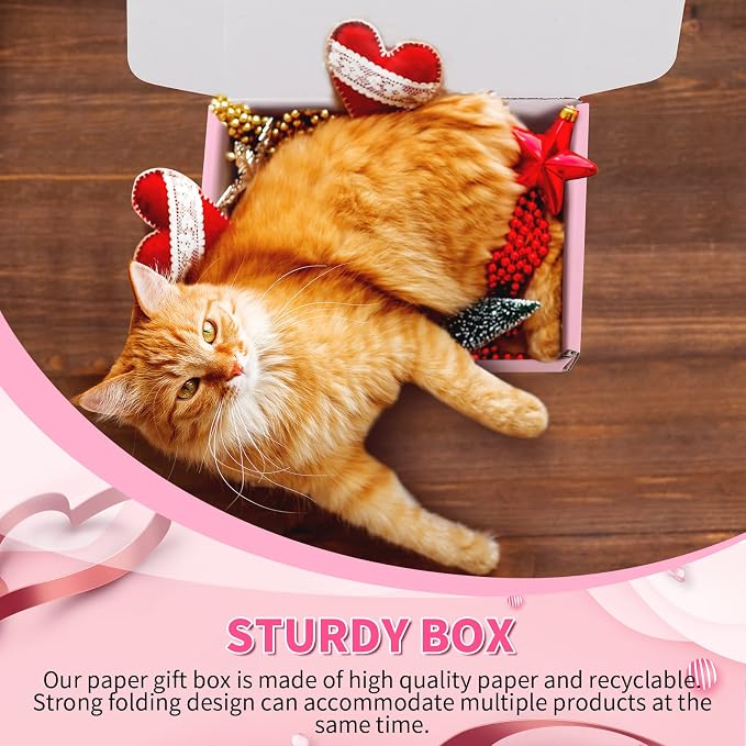 Spakon 50 Packs Shipping Boxes Cardboard Corrugated Mailer Packaging Boxes for Small Business Cute Small Box Cardboard Carton Box Mailers for Packaging Product(Pink,9 x 6 x 2.36 Inches)