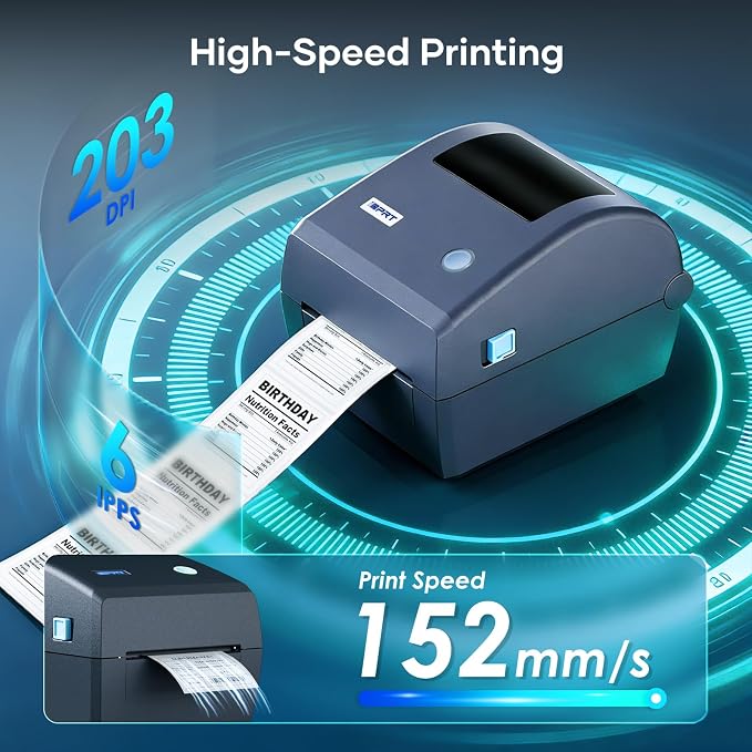 iD880 Direct Thermal Desktop Printer 203 dpi Print Width 4" USB Ethernet,Industrial Printer for Warehouse Shipping Label Barcode Address, Compatible with Amazon, Shopify, USPS & More
