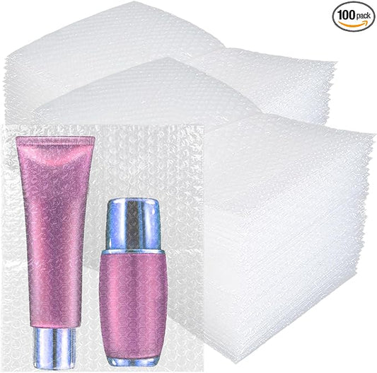 100 Pcs Clear Bubble Pouches, 6x10 Inch Bubble Bag Wrap, Foam Bags with Double Walled Cushioning for Moving, Shipping & Packing
