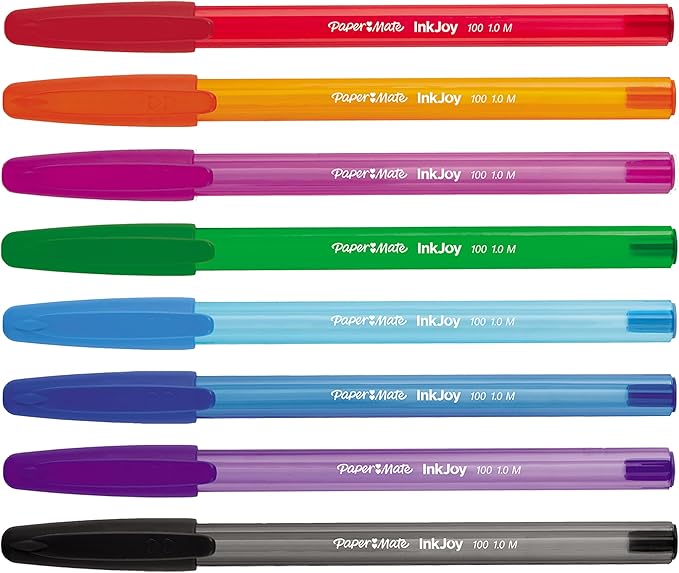 Paper Mate InkJoy 100ST Ballpoint Pens, Medium Point (1.0mm), Assorted, 18 Count