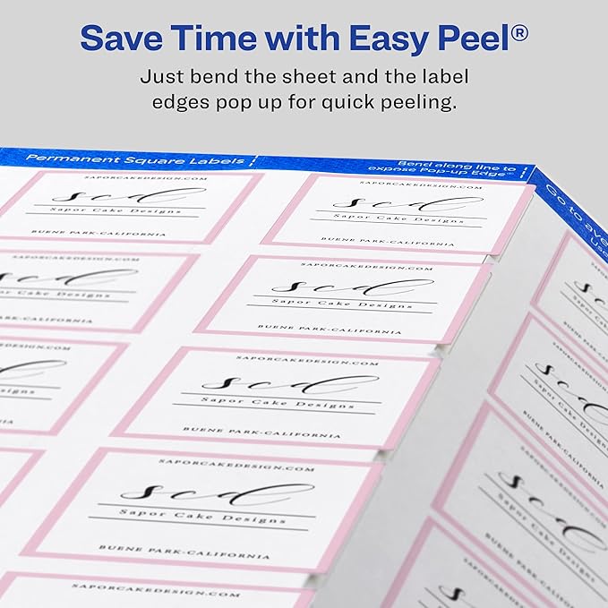 Avery Printable Square Labels, 2" x 2", Matte White, Laser & Inkjet Compatible, Great for Branding, Packaging, Events, and More (22806), 300 Blank Labels (Pack of 5)