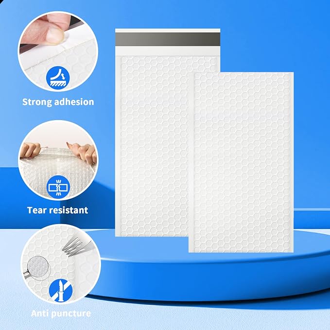52 Pack Bubble Mailers 4x8inch Padded Envelopes Thin Mailing Envelopes Waterproof Bubble Opaque Padded Mailers Self Seal Adhesive Shipping Bags for Mailing Jewelry Makeup Small Business