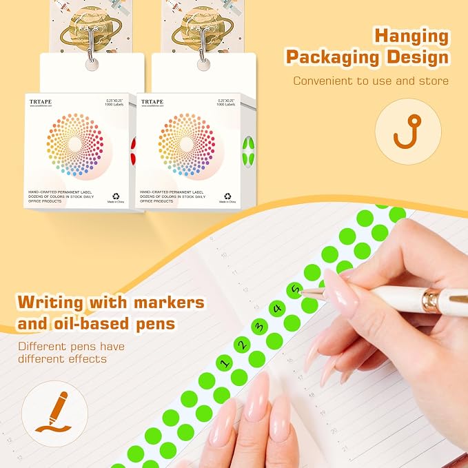 0.25 Inch Small Round Stickers Dot Stickers, 2000 PCS Color Dots | 1/4 Inch Small Round Color Coding Labels Stickers, 2 Rolls Colorful Dots for Organization, Color Code Stickers for Classroom