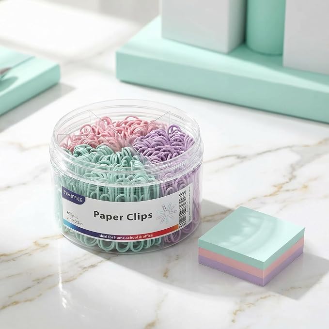 Multicolor Jumbo Paper Clips, Pastel, 1.3 Inch & 2 Inch, 400pcs | Office, School & Home, Document Organizing