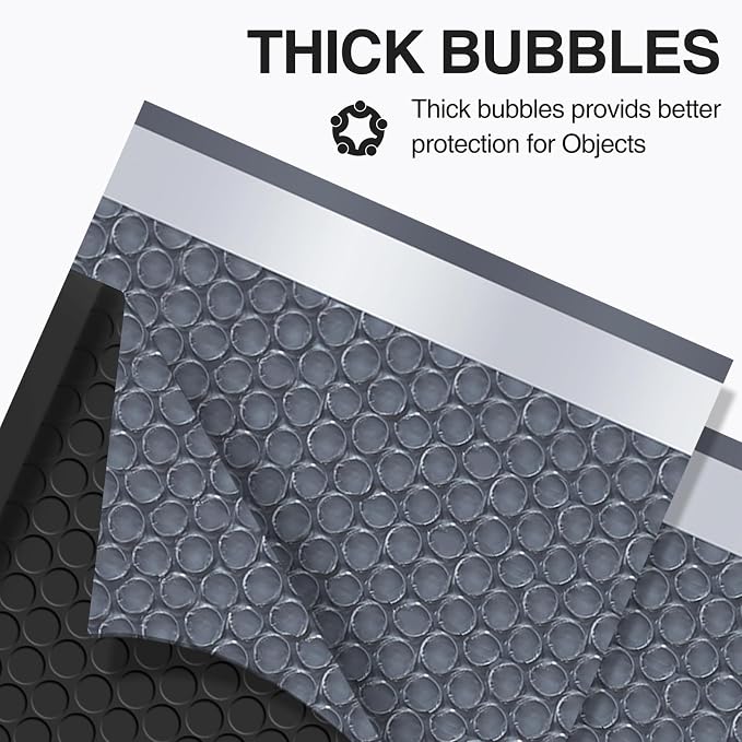 UCGOU Bubble Mailers 12x16" 40 Pack Usable Size 12x15" Black Padded Mailers | Waterproof Self Seal Adhesive Large Padded Envelopes for Small Business Bubble Packaging Envelopes for Mailing Jewelry Makeup