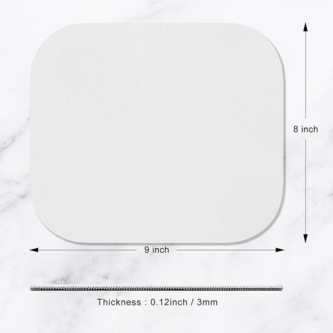 Hsurbtra Mouse Pad, Premium-Textured Small Square Mousepad 8 x 9 Inch Gray, Thick 3 mm Anti-Slip Waterproof Rubber Pretty Cute Computer Mat for Office Home Gaming Laptop Men Women Kids