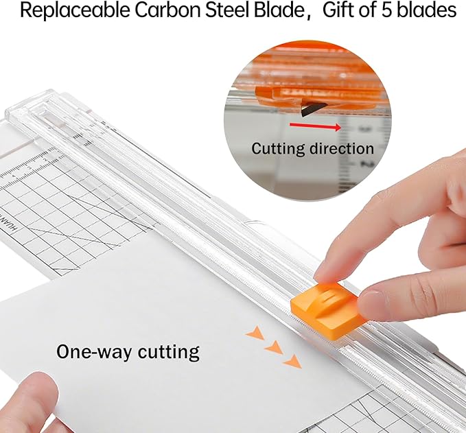 Paper Cutter Slider Mini Small，14 Inch Paper Trimmer,Papercutter Slicer (Includes 5 Blades ）