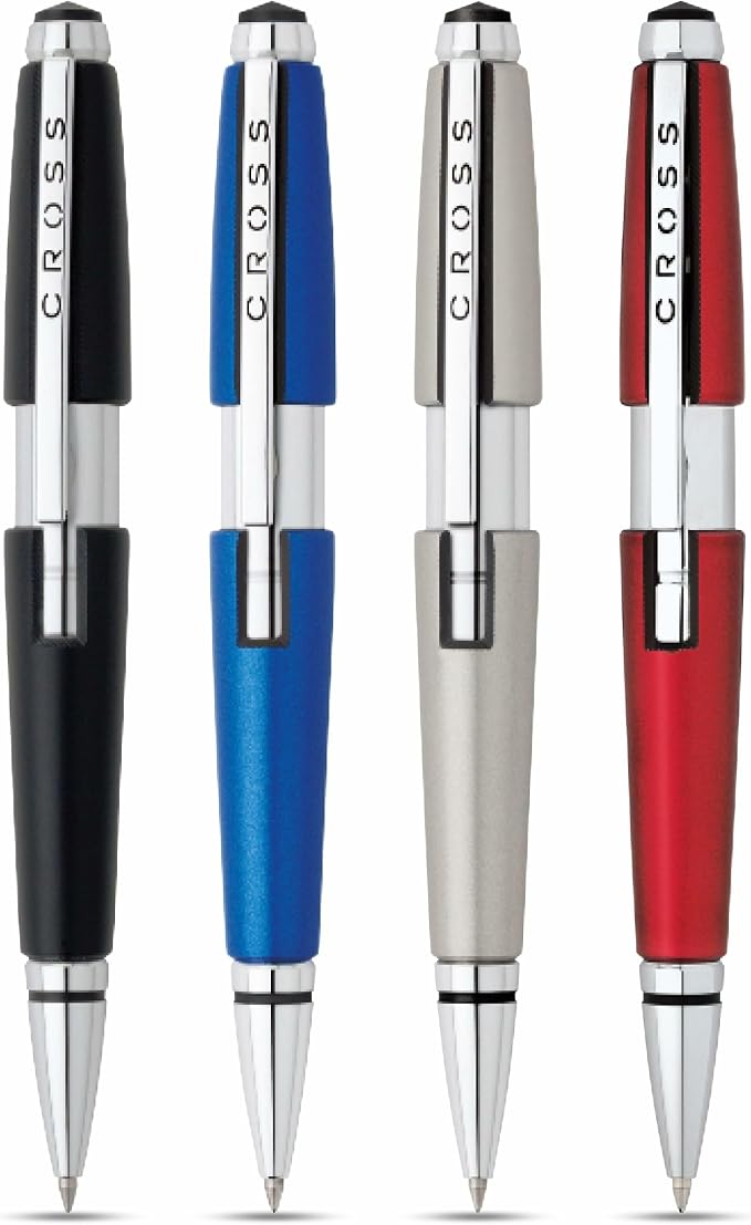 Cross Edge Nitro Blue Gel Rollerball Pen, Medium Point, Black Ink | Elegant Accessory for Smooth Writing, Capless Slide-Open and Snap-Shut Design, Ergonomic Shape, Comfortable Grip, Gift-Ready