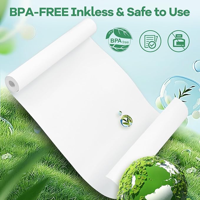 5 Rolls Thermal Printer Paper 8.5"x11" US Letter Size, BPA free Quick-Dry Thermal Paper,Thermal Printing Paper Rolls Compatible Most Portable Printers(About 130 Sheets)