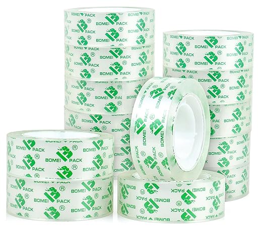 BOMEI PACK 14Rolls Crystal Clear Tape, Transparent Tape Refills for Dispenser, Crafters Tape for Gift Wrapping, Home, School Office Supplies, 3/4Inch x 1000 inch