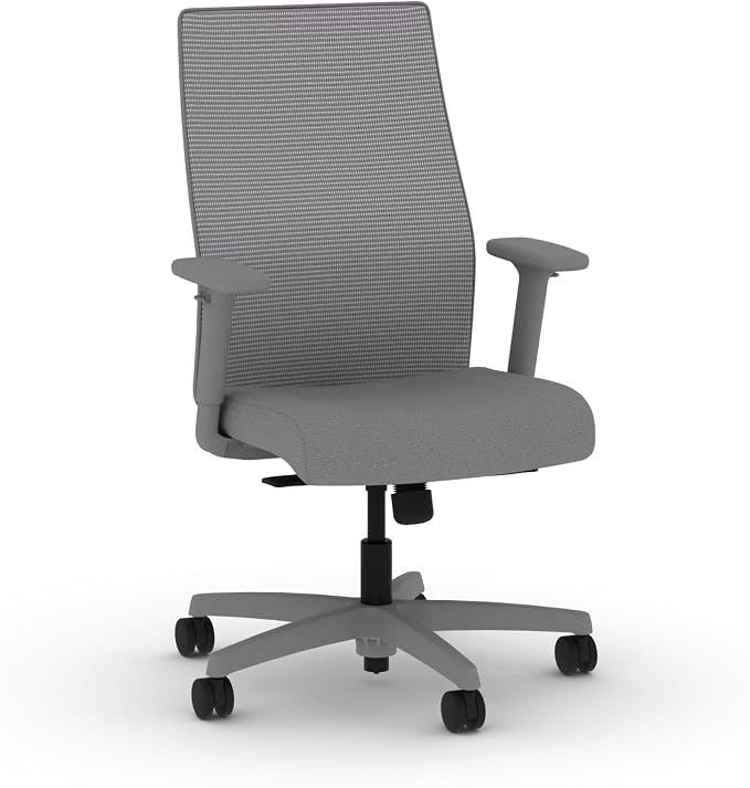 HON Ignition 2.0 Ergonomic Office Chair, Lumbar Support, Frost | Ergonomic office desk chair with lumbar support, adjustable arms, office decor, workstation comfort for focused productivity