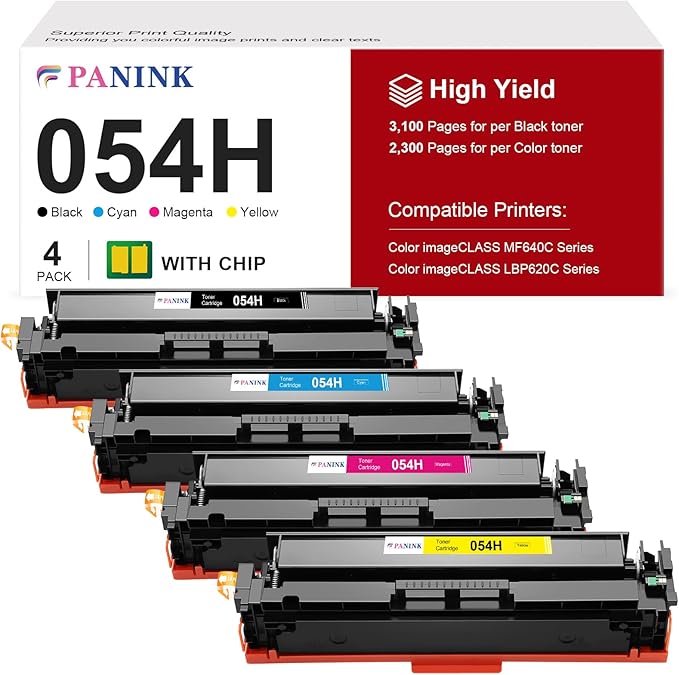 054H Toner Cartridge Set Replacement for Canon CRG-054 054H 054 Toner Cartridge Set Compatible with Canon MF642Cdw Toner Cartridges, Color imageCLASS MF641CW MF644Cdw LBP622Cdw Printer