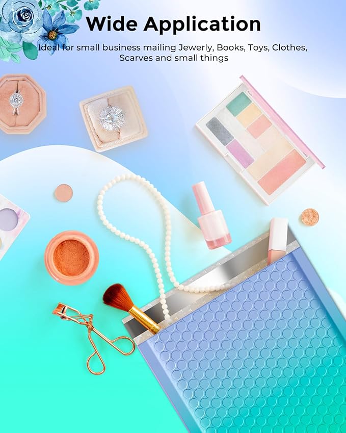 Metronic Bubble Mailers 6x10 Inch 100 Pack PurpleTeal Usable Size 6x9" Opaque Padded Envelopes Waterproof Bubble Envelopes Cushioning Mailer for Small Business Mailing Makeup Jewelry Gifts