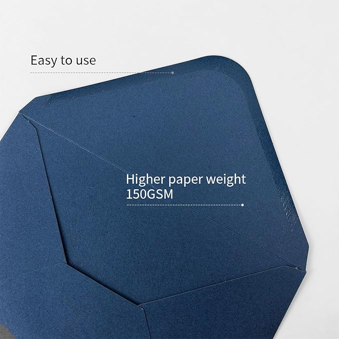 A7 Envelopes 30 Pack Blue 5x7 V Flap Thick Invitation Envelopes | 150gsm,for 5x7 photos,cards,wedding,birthday,graduation,party,announcements,baby shower,holiday mails,with Stickers