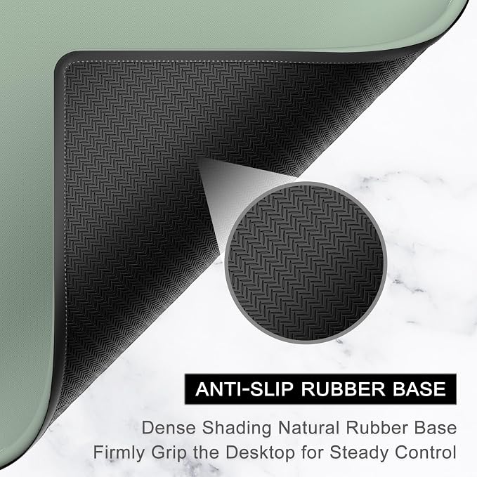 Hsurbtra Mouse Pad, Premium-Textured Square Mousepad 10.2 x 8.3 Inch, Stitched Edge Anti-Slip Waterproof Rubber Pretty Cute Computer Mat for Office Gaming Laptop Women Kids Bean Green