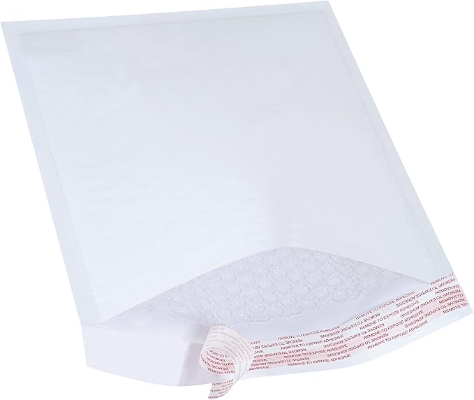 BOX USA 8 1/2 x 12" White Bubble Mailers (25 Pack) - Paper Padded Envelopes, Self-Seal Shipping Bags for Business, Heavy Duty Cushioned Mailing Envelopes for Packaging and Shipping