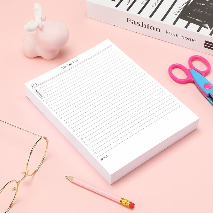 Spakon 300 Sheets Daily to Do List Notepad Notebook Library Card to Do Planner Checklist Memo Writing Pad Schedule Reminder Office Homework Planner for Task, 6" x 8(Classic,White)