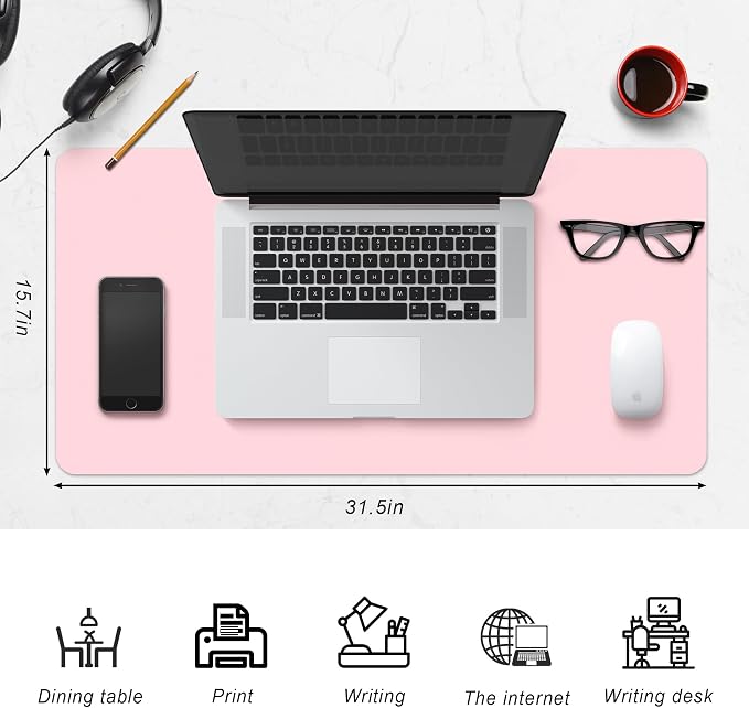 Leather Desk Pad Protector,Non-Slip Desk Pad,on-Slip PU Leather Large Mouse Pad,Easy Clean Desk Protecor Mat,Writing Pad for Office Work/Home/Decor(Black, 31.5" x 15.7") | on-Slip PU Leather Large Mouse Pad,Easy Clean Desk Protecor Mat,Writing Pad for ...