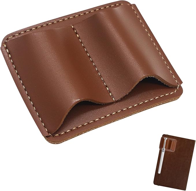 Handmade Leather Pen Holder Clip for Notebooks and Journals, Sturdy Brown Pen Loop with Metal Clip, Secure Pencil Organizer for Planners, Bibles, and Books (1-Pack)
