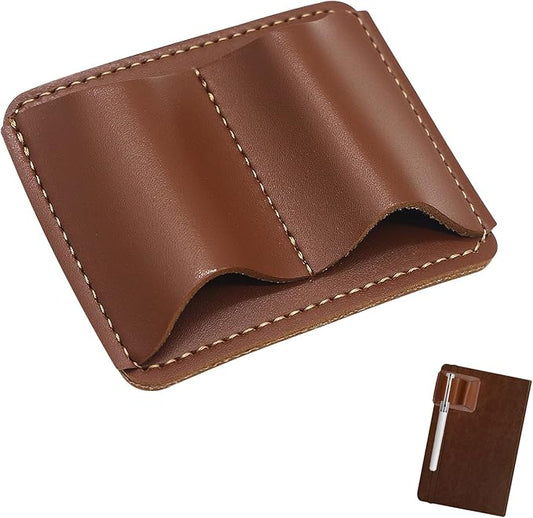Handmade Leather Pen Holder Clip for Notebooks and Journals, Sturdy Brown Pen Loop with Metal Clip, Secure Pencil Organizer for Planners, Bibles, and Books (1-Pack)