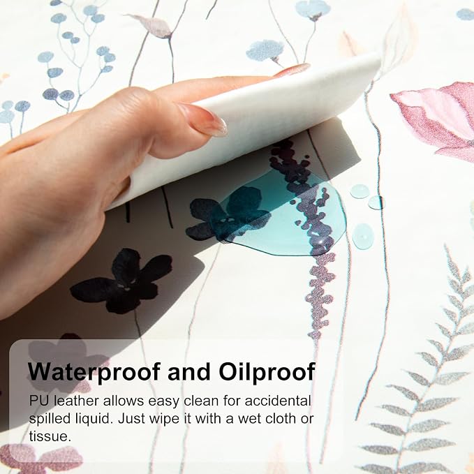 QiyI PU Leather Large Mouse Pad, Office Decor, 31.5" x 11.8", Wildflowers | Desk Décor Accessories, Extended Size, Waterproof & Easy to Clean, Smooth Surface, Non Slip Desk Organization
