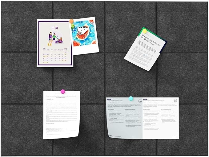 Felt Bulletin Board Tiles, Large Cork Board Alternative,24 x 36 in | 0.35 in modular felt wall tiles for notes, photos, schedules, reminders in offices, classrooms, home and office workspaces