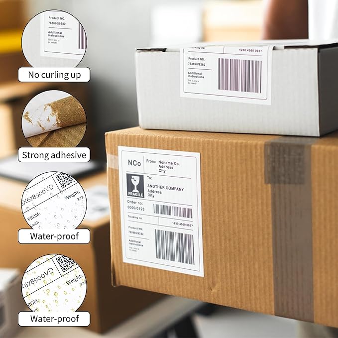 Coopaty Half Sheet Shipping Labels for Laser and Inkjet Printers 8.5 x 5.5 Mailing Address Labels, Permanent Adhesive (800 Sheets, 1600 Labels)
