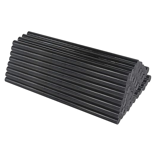 Mini Glue Gun Sticks 5.9" Long 0.27" Dia, T TOVIA 60 Count Black Hot Glue Gun Refill Sticks, All-Purpose Dual Temp Glue Sticks
