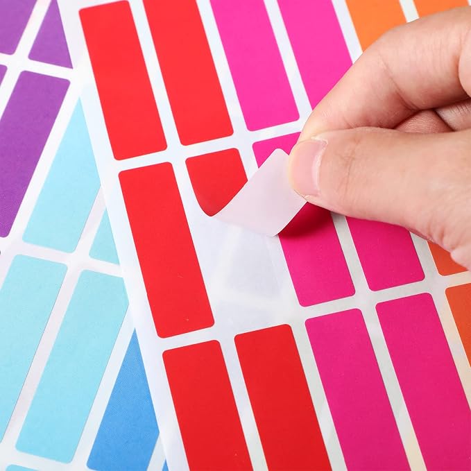 2800 Pcs Rectangular Color Coding Labels, 0.5" x 1.77" Price Stickers Garage Sale Stickers Square Removable Assorted Labels for File Folder Tabs Classrooms Offices Home Labeling Marking