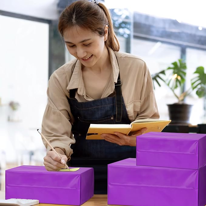 UCGOU 60 Pack Not Padded Purple Poly Mailers Variety Pack, 6x9 Inch & 9x12 Inch & 10x13 Inch & 12x15.5 Inch & 14.5x19 Inch Mailing Bags, Self-sealing Adhesive Mailers Assorted Sizes for Small Business