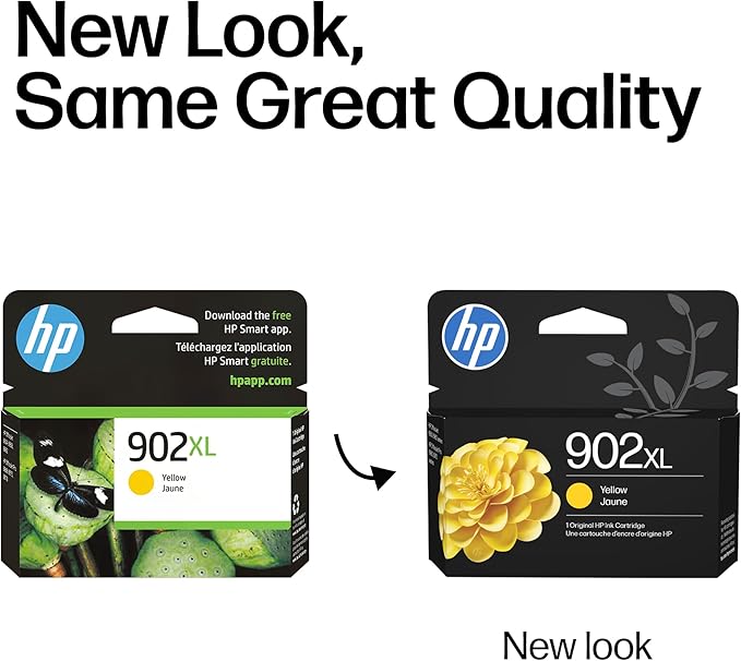 HP 902XL Yellow High-Yield Ink Cartridge | Works OfficeJet 6950, 6960 Series, OfficeJet Pro 6960, 6970 Series | Eligible for Instant Ink | T6M10AN