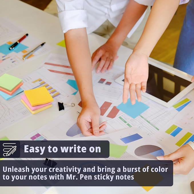 Mr. Pen- Sticky Notes, 3"x3", 12 Pads, 720 Sheets, Pastel Colors | Sticky Notes Bulk, Self-Stick Note Pads, Perfect for Office, School, Home, Study & Organization