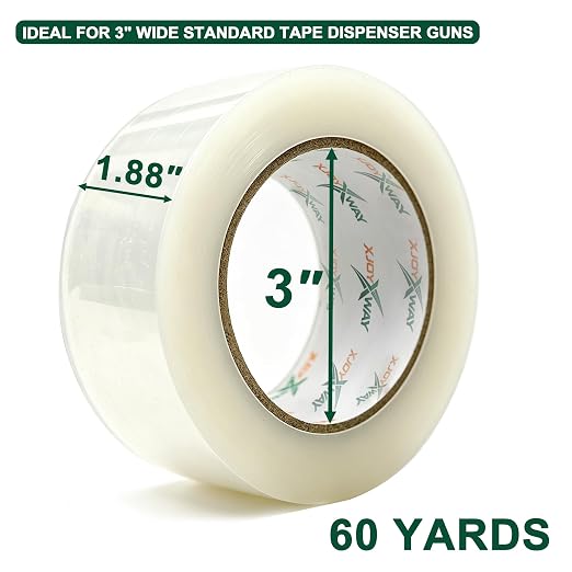 Clear Packing Tape, 1.88" x 60 yds, 2Rolls,Tape for Shipping Packaging Moving Sealing, Thicker Clear Packing Tape, (2.7Mil x 1.88" x 60Yds)