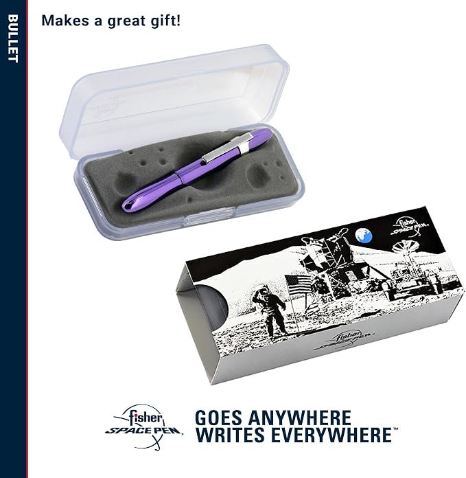 Fisher Space Pen Purple Haze Pressurized Ballpoint Bullet Pen, Gift Box | Compact Size, Writes Upside Down and in Extreme Temperatures, Black Ink, Medium Point, Pocket Clip, Made in the USA