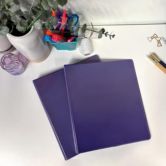 Samsill Plant-Based 2 Inch Durable Round Ring, View Binder, Eco-Friendly, USDA Certified Biobased, 2 Count, Pack of 1, Purple
