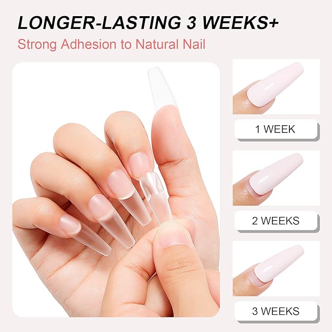 AIMEILI Hema Free 2 in 1 Nail Glue and Base Gel 15ML for Acrylic Nails, Cruelty Free, Vegan, Strong Nail Glue Gel for False Nails