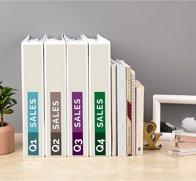 Avery Standard View 3 Ring Binders, 1.5" Round Rings, 275-Sheet Capacity, 2.1 Inch Wide Spine, White Binders, Ideal for Lightweight Organization and Occasional Referencing (12-Pack of 05726)