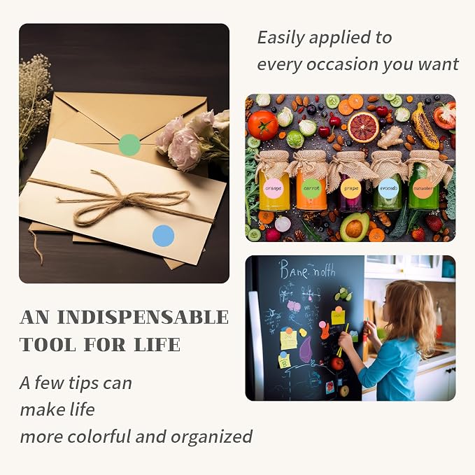 3500 PCS Colored Dot Stickers 3/4 Inch Circle Round Coding Label | Used for manual labor in kindergartens, garage yard price sales, organizing activity color groups,marking spice bottles