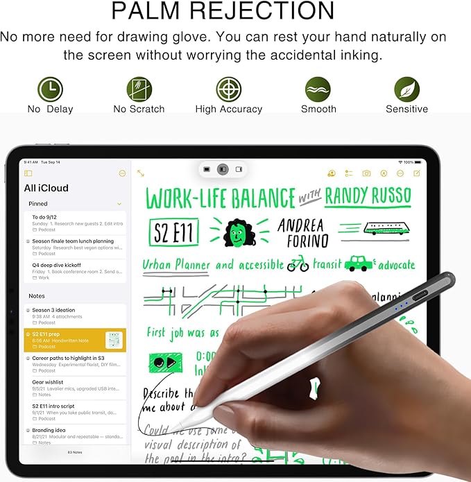 Stylus Pen for iPad 2018-2025, 15 Mins Fast Charging Pencil 1st Gen with Tilt & Palm Rejection Digital Pens Stylus for iPad 6-11, Air 3/4/5/M2/M3, Mini 5/6/7, Pro 11"/12.9"/M4 M5 (Black White)