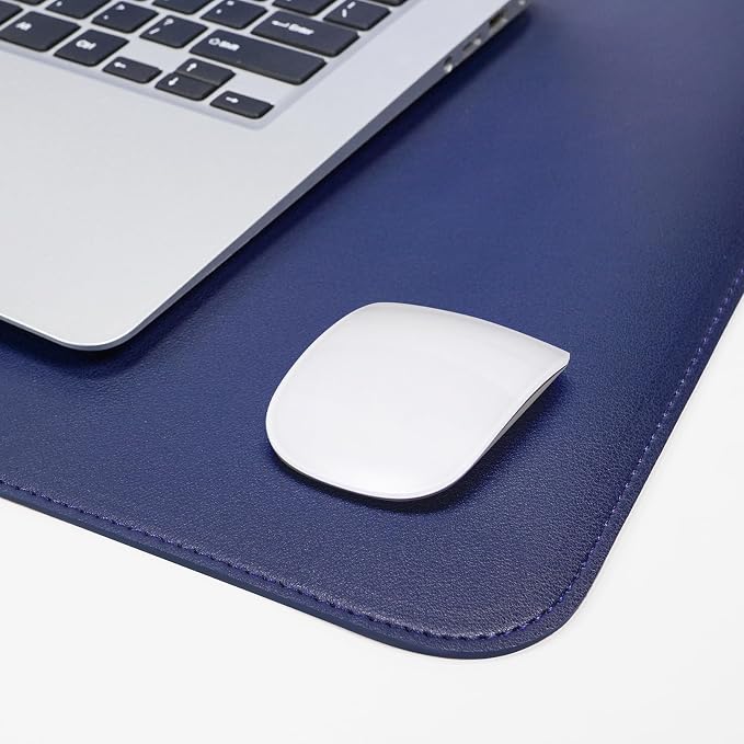 AFIING Cork Desk Mat 47" x 23.6", Dual-Sided Natural Cork & PU Leather Desk Pad, Non-Slip Waterproof Large Mouse Pad for Office, Home & Gaming (Sapphire Blue)