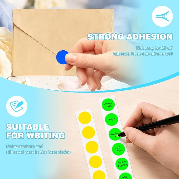 3/4 Inch Color Coding Label Stickers,3000PCS Circle Inventory Sticky Dots Sticker(6 Colors)