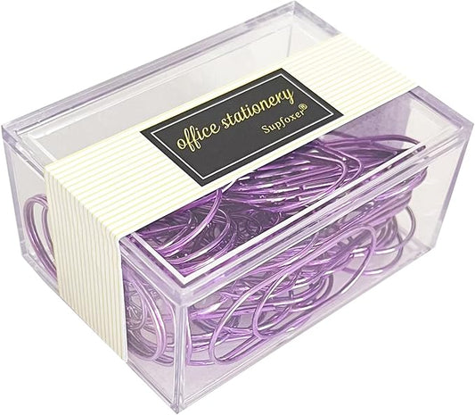 Purple Large Paper Clips, 50pcs of Durable and Rustproof Coated Planner Jumbo Paperclips Great for Office Supplies Wedding Invitation Card Bookmarks