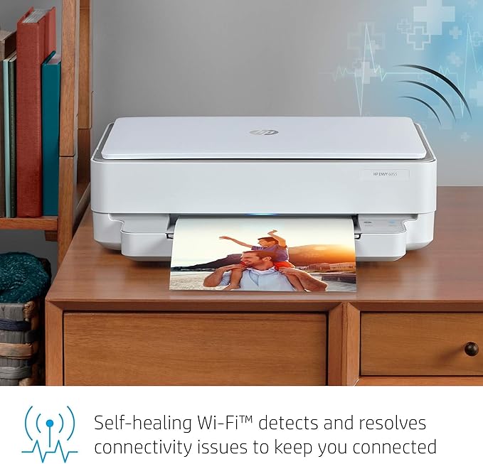 HP Envy 6055 Wireless All-in-One Printer | Mobile Print, Scan & Copy (5SE16A) (Renewed Premium)