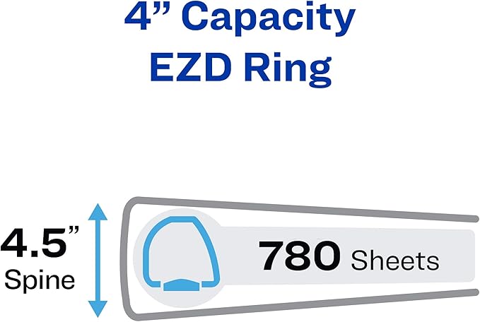 Avery Durable View 3 Ring Binder, 4 Inch EZD Rings, 1 White Binder (09801)