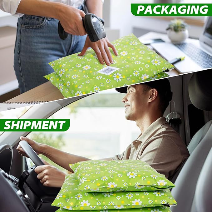 Oududianzi Poly Mailers 10x13, 100PCS Waterproof Shipping Bags, Shipping Envelopes, Mailing Poly Bags, Self-Seal Polymailer Packaging Bags for Small Business (Daisy)