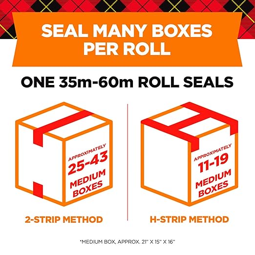 Scotch Long Lasting Storage Packing Tape, Clear, Storage Tape Withstands Extreme Temperatures, 1.88 in x 38.2 yd,4 Rolls and 4 Tape Dispensers