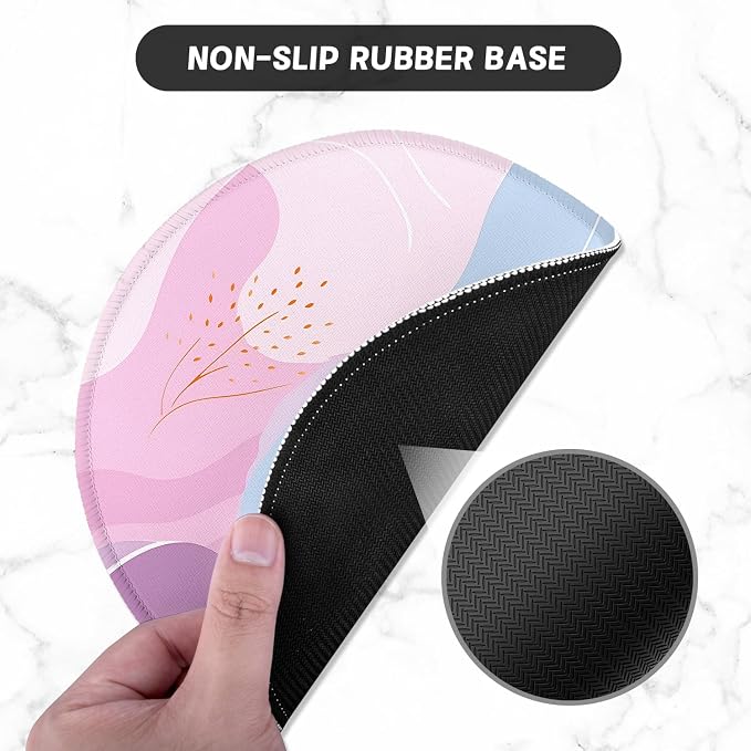 ITNRSIIET Round Mouse Pad with Stitched Edge Premium-Textured Waterproof Non-Slip Rubber Base Desktop Protection Mat Diameter 8.7 inches, Art Style Pattern
