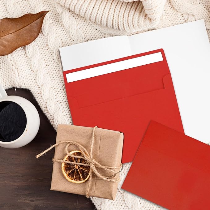 50pcs packed Red Envelopes,A4Envelopes, printable invitation envelopes,4x6 envelopes, suitable for weddings, invitations, photos, postcards, greeting cards, mailings