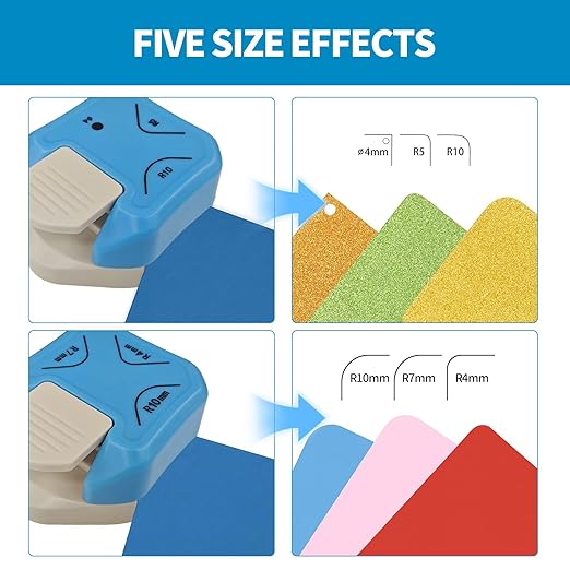 3-in-1 Paper Corner Rounder, Compact and Durable for 4mm/5mm/7mm/10mm Radiusand and Perforation, Round Corners Cutter Ideal for Card Making,Photo Cutter,Scrapbooking and DIY Projects