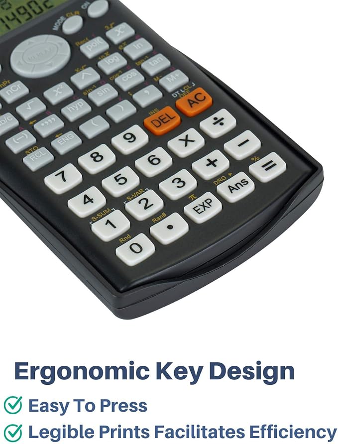 Mr. Pen Scientific Calculator - Solar Powered, 2 Line Display, Fraction & Statistics Calculations for School, College & High School Use (Pack of 2)